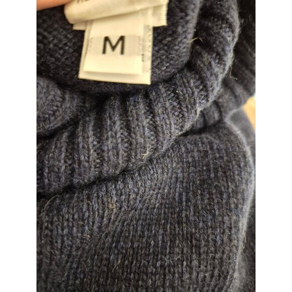Barbara Wells 100% Cashmere Sweater Turtleneck Swing Sweater Navy Color sz M - Picture 6 of 7